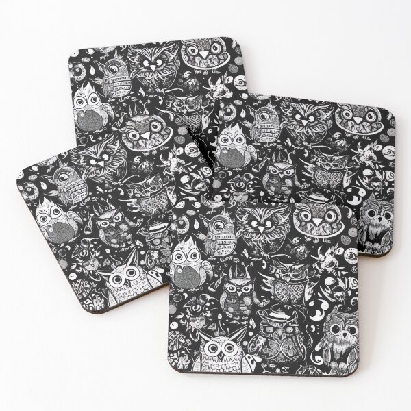 Item preview, Various owls birds doodle set. Collection of hand drawn cute owls night birds of various shapes and sizes showing faces designed and sold by ArtEventET.