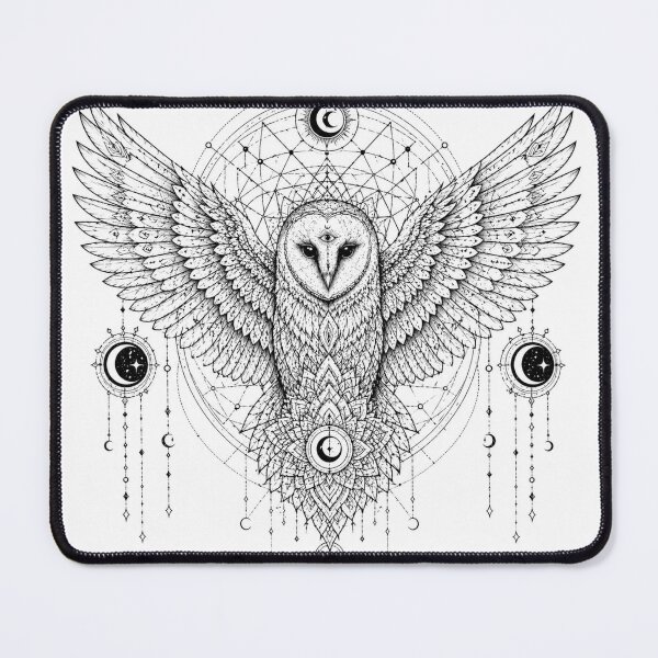 Item preview, Sacred Barn Owl Mandala Open Wings designed and sold by suryabumblee.