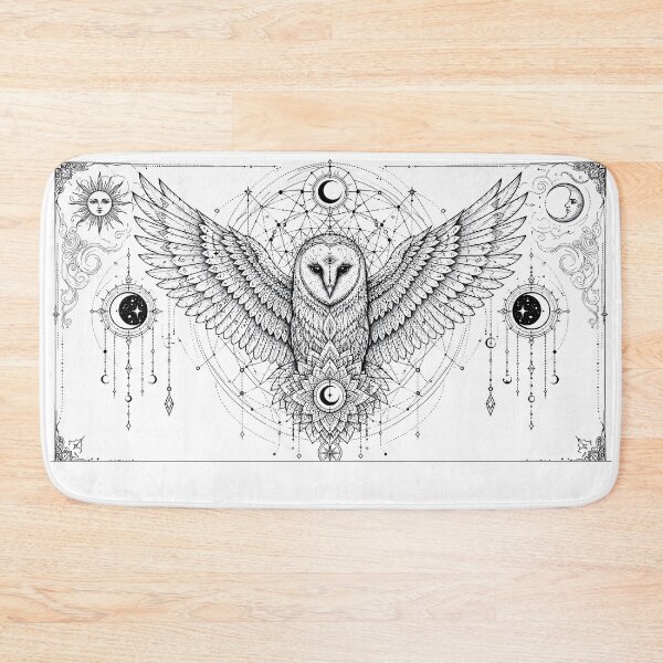 Item preview, Sacred Barn Owl Mandala Open Wings designed and sold by suryabumblee.