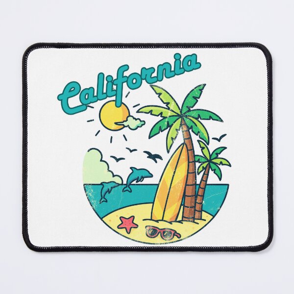 Item preview, California Retro Beach Sticker — Vintage Surf Palm Tree Dolphin Design designed and sold by DonnaRaine.