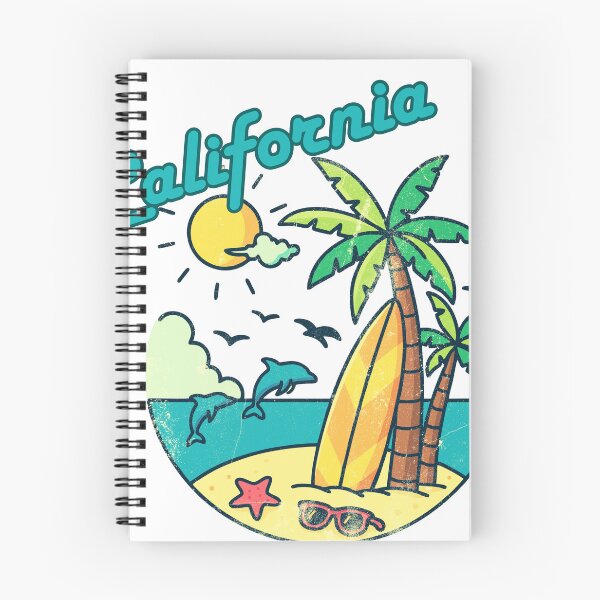 Item preview, California Retro Beach Sticker — Vintage Surf Palm Tree Dolphin Design designed and sold by DonnaRaine.