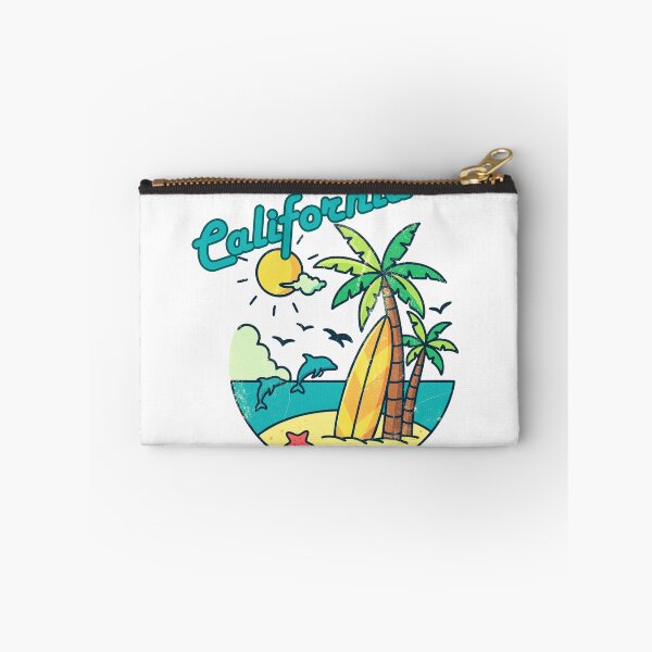 Item preview, California Retro Beach Sticker — Vintage Surf Palm Tree Dolphin Design designed and sold by DonnaRaine.