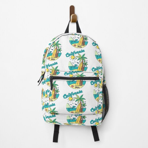 Item preview, California Retro Beach Sticker — Vintage Surf Palm Tree Dolphin Design designed and sold by DonnaRaine.