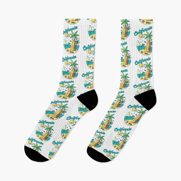 Item preview, California Retro Beach Sticker — Vintage Surf Palm Tree Dolphin Design designed and sold by DonnaRaine.