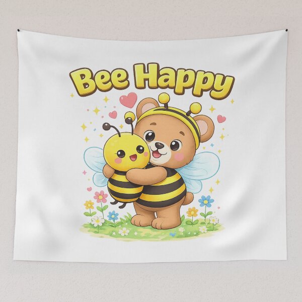 Item preview, Bee Happy Bear Shirt – Cute Kawaii Bee Animal Positive Design designed and sold by Clothes With Smiling Animals Walt Gral.
