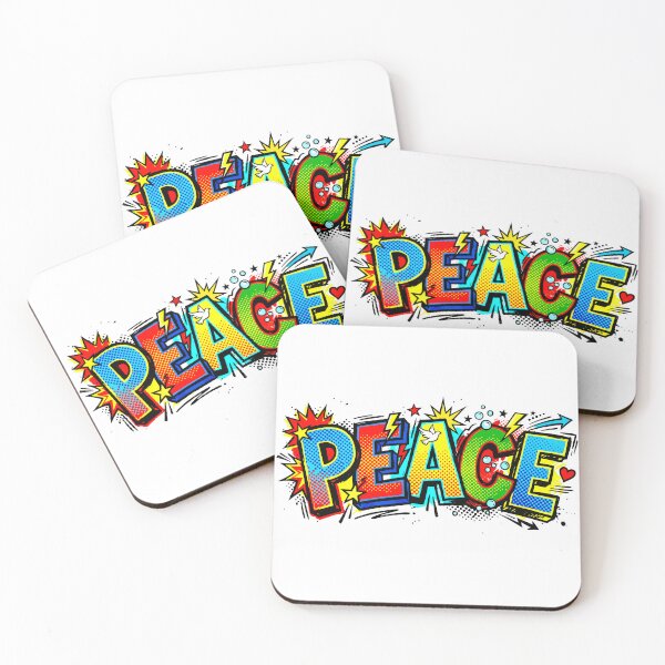 Item preview, Peace Pop Art Comic Letters designed and sold by ArtEmotionsImages.