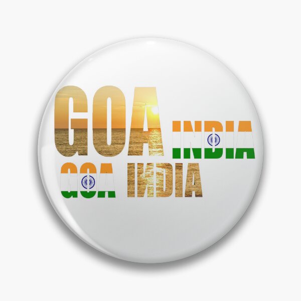 Item preview, Word Goa India and the ocean at sunset on black background designed and sold by ArtEventET.