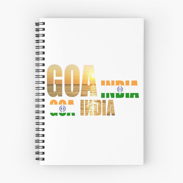 Item preview, Word Goa India and the ocean at sunset on black background designed and sold by ArtEventET.