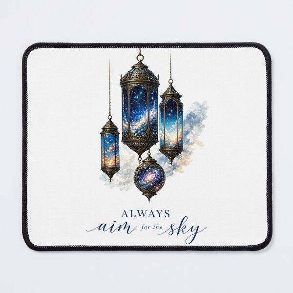 Item preview, Always Aim for the Sky Galaxy Lanterns – Dreamy Celestial Quote Art designed and sold by KireaDesigns.