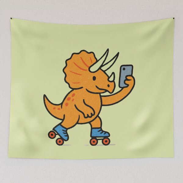 Item preview, Selfie Triceratops on Roller Skates designed and sold by LifeParody.