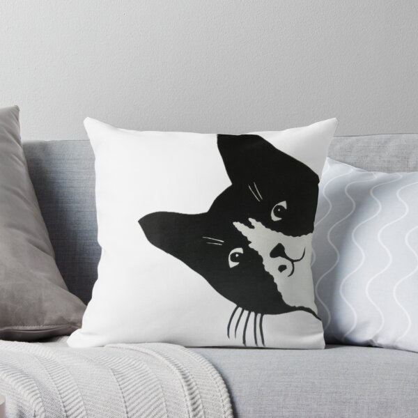 Item preview, Peeking Black and White cat with whiskers designed and sold by LornaAshworth.