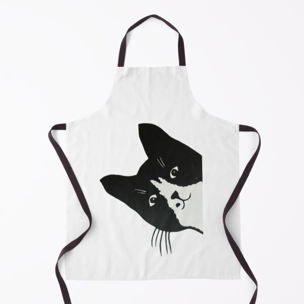 Item preview, Peeking Black and White cat with whiskers designed and sold by LornaAshworth.