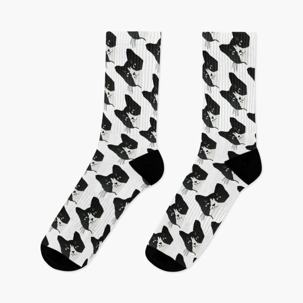 Item preview, Peeking Black and White cat with whiskers designed and sold by LornaAshworth.