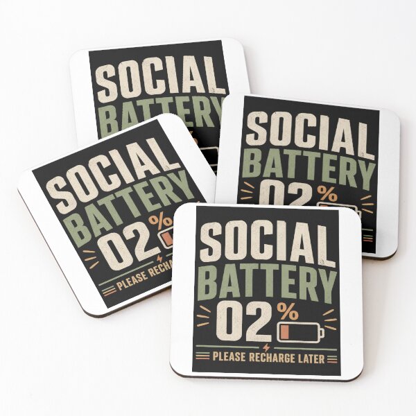 Item preview, Social Battery 02% Introvert Humor Design designed and sold by Kupeliemre.