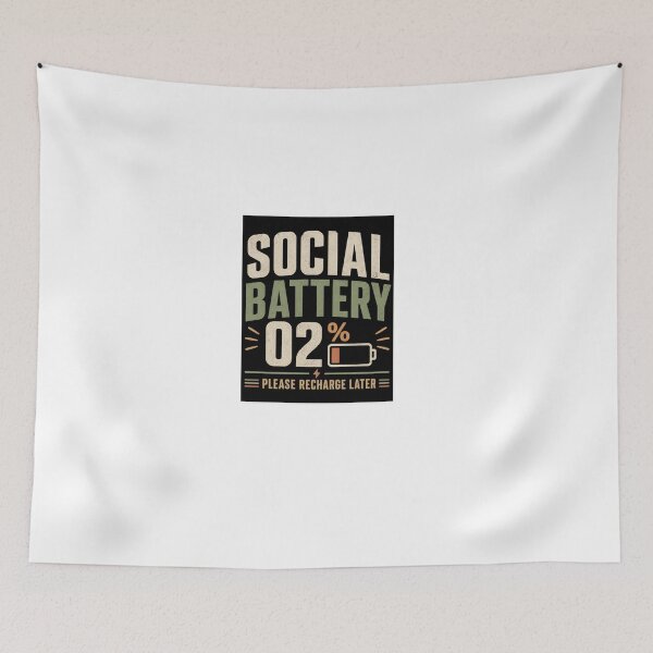 Item preview, Social Battery 02% Introvert Humor Design designed and sold by Kupeliemre.