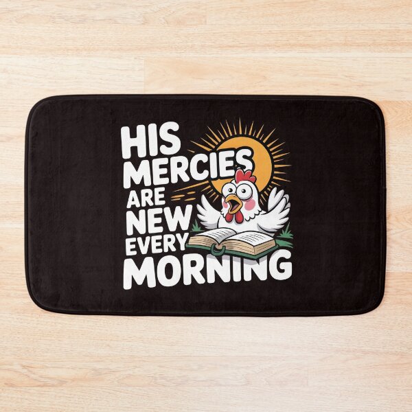 Item preview, His Mercies Are New Every Morning Chicken – Funny Chicken Bible Religious Quote Inspirational Message designed and sold by Redgiant87x.