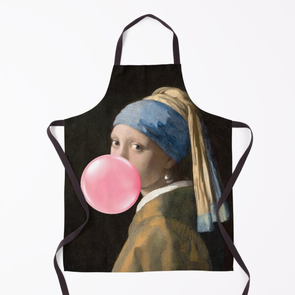 Item preview, Girl with a Pearl Blowing BubbleGum designed and sold by PopfoxStudio.