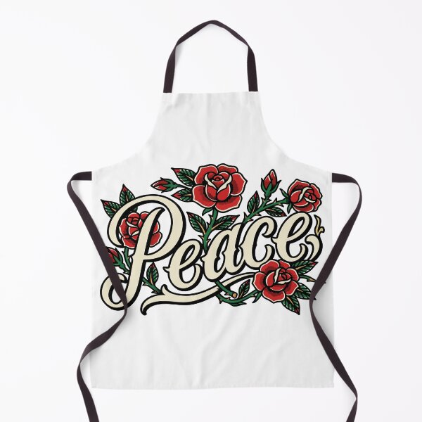 Item preview, Peace Script with Roses designed and sold by ArtEmotionsImages.