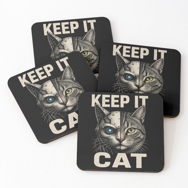 Item preview, Robot Cat Half Human Parody designed and sold by Meandmyshop.