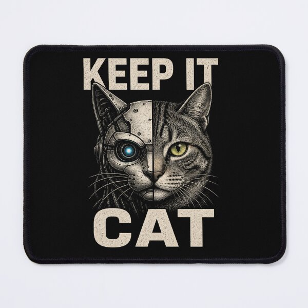 Item preview, Robot Cat Half Human Parody designed and sold by Meandmyshop.