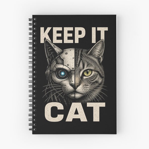 Item preview, Robot Cat Half Human Parody designed and sold by Meandmyshop.