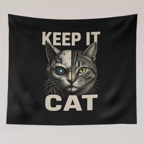 Item preview, Robot Cat Half Human Parody designed and sold by Meandmyshop.