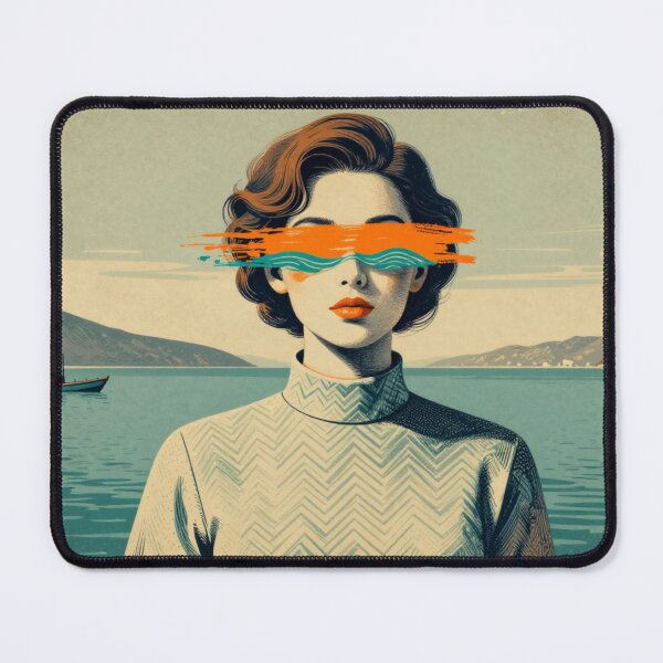 Item preview, Vintage Portrait with Abstract Brushstrokes - Surreal Coastal Art designed and sold by fotoNoz.