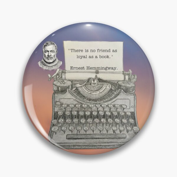 Item preview, Ernest Hemmingway on books designed and sold by Dancing Jester Designs.