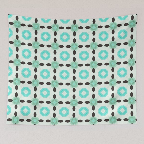 Item preview, Blue Organic Petal Symmetry Abstract Pattern designed and sold by GraceInNatureCo.