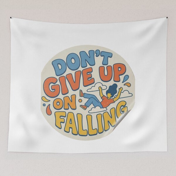 Item preview, Don't Give Up On Falling Motivational Sticker designed and sold by Hafcishop.