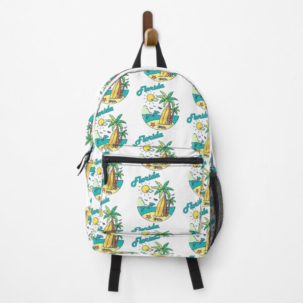 Item preview, Florida Retro Beach Sticker — Vintage Surf Palm Tree Dolphin Design designed and sold by DonnaRaine.