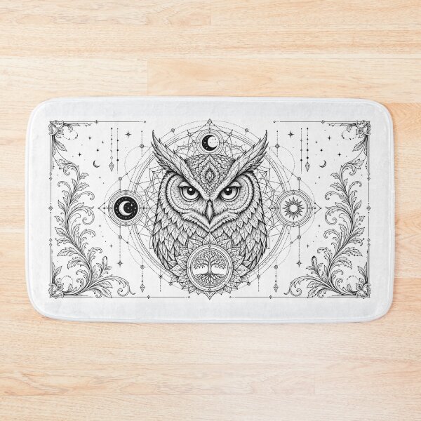 Item preview, Wisdom Owl Mandala Sacred Geometry Art designed and sold by suryabumblee.