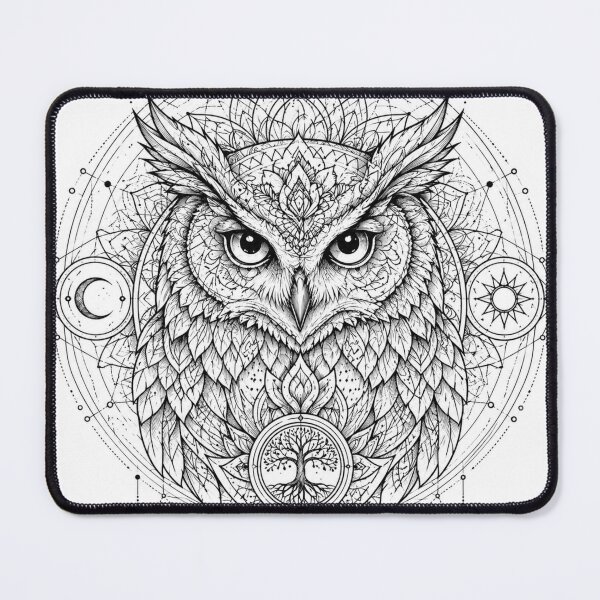 Item preview, Wisdom Owl Mandala Sacred Geometry Art designed and sold by suryabumblee.