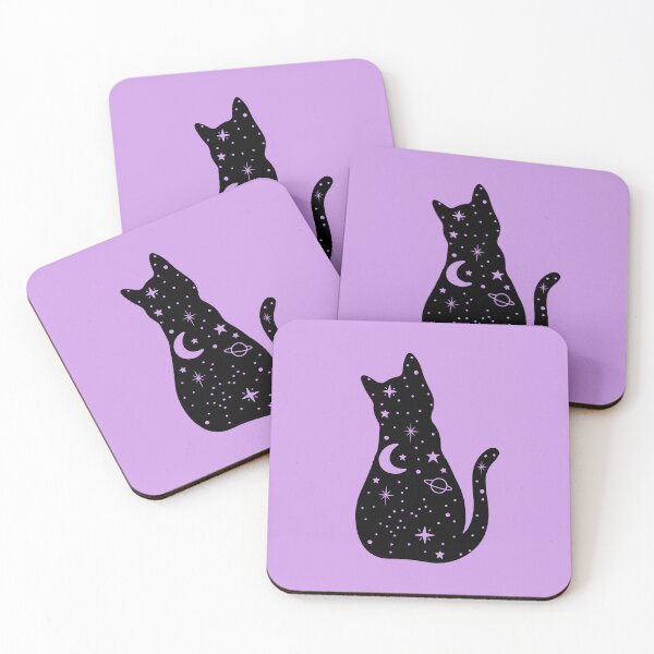 Item preview, Celestial Cat Silhouette - Black Cat with Moon Stars and Galaxy Space Pattern designed and sold by SolutionsArt.