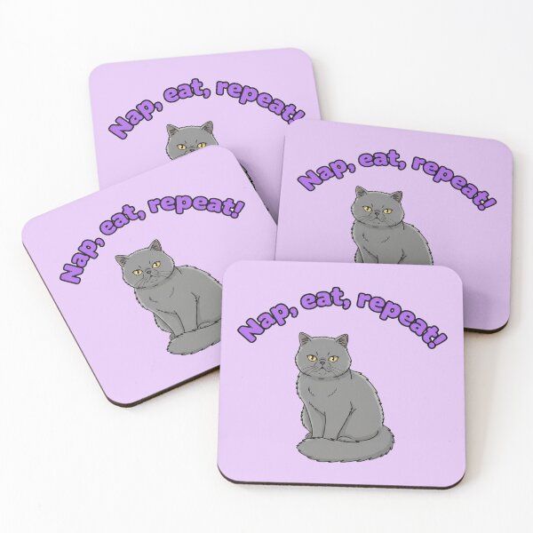 Item preview, Martin the Cat - Nap Eat Repeat - Funny Cute Grey Cat designed and sold by naughty-raccoon.