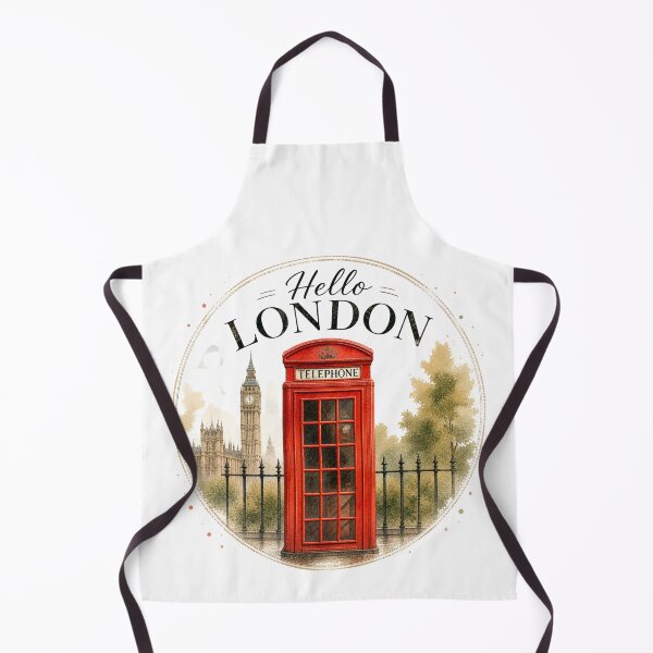 Item preview, Hello London – Red Telephone Booth Big Ben Vintage Travel Design designed and sold by IsyLaneDesign.