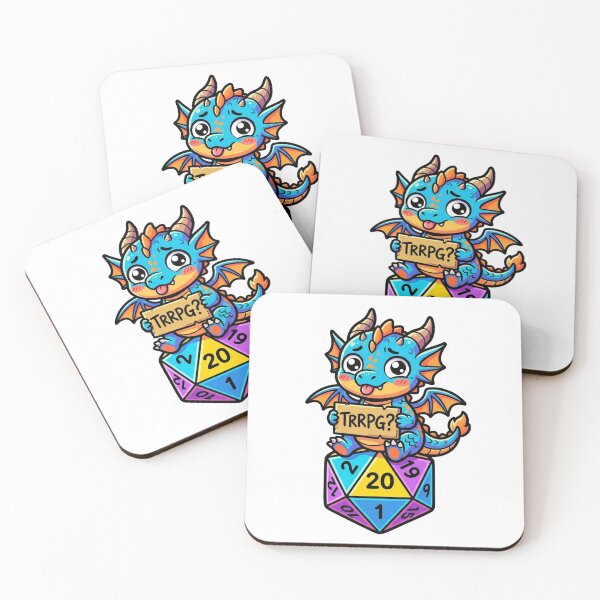 Item preview, Trrpg Cute Confused Dice Dragon designed and sold by DuckOddity.