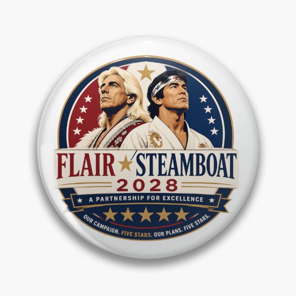 Item preview, Flair Steamboat 2028 Campaign Logo – Five Star Match Political Wrestling Parody designed and sold by The Irish Whip.
