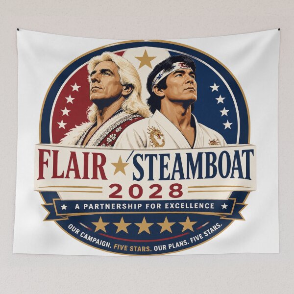 Item preview, Flair Steamboat 2028 Campaign Logo – Five Star Match Political Wrestling Parody designed and sold by The Irish Whip.