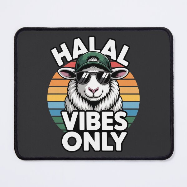 Item preview, Halal Vibes Only Sheep – Funny Muslim Retro Sunset Aesthetic Design designed and sold by ABLAT_CREATIONS.