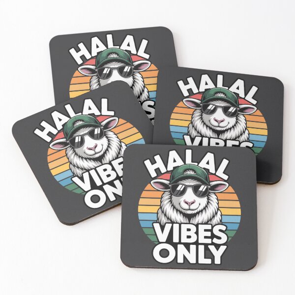Item preview, Halal Vibes Only Sheep – Funny Muslim Retro Sunset Aesthetic Design designed and sold by ABLAT_CREATIONS.