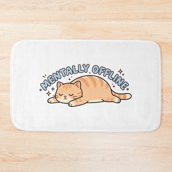 Item preview, Mentally Offline Cat Sticker | Cute Relatable Mood designed and sold by CutePlix.