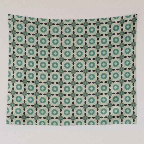 Item preview, Vintage Green Organic Petal Symmetry Abstract Pattern designed and sold by GraceInNatureCo.