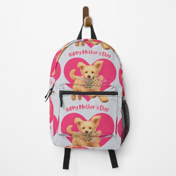 Item preview, Mother's day cute puppy bringing youf lowers - heart background designed and sold by Doodles Down South.