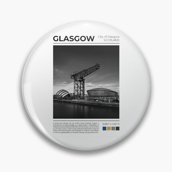 Item preview, Glasgow Cityscape Poster - Industrial Heritage & Modern Architecture designed and sold by Loom on the Loch.
