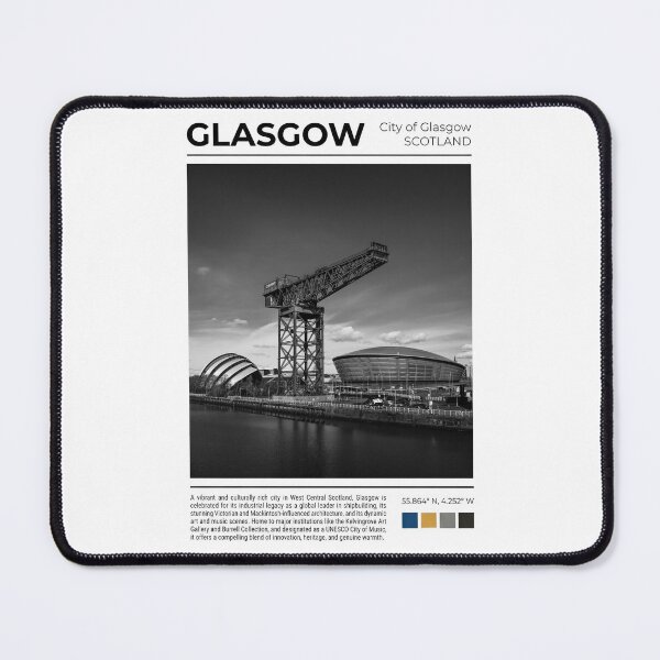 Item preview, Glasgow Cityscape Poster - Industrial Heritage & Modern Architecture designed and sold by Loom on the Loch.