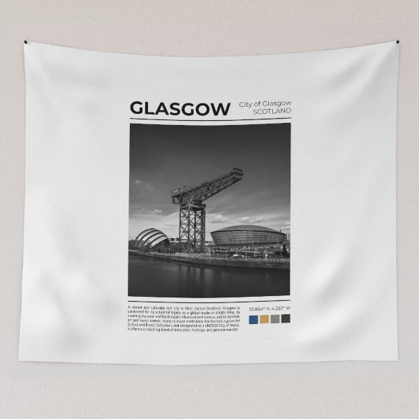 Item preview, Glasgow Cityscape Poster - Industrial Heritage & Modern Architecture designed and sold by Loom on the Loch.