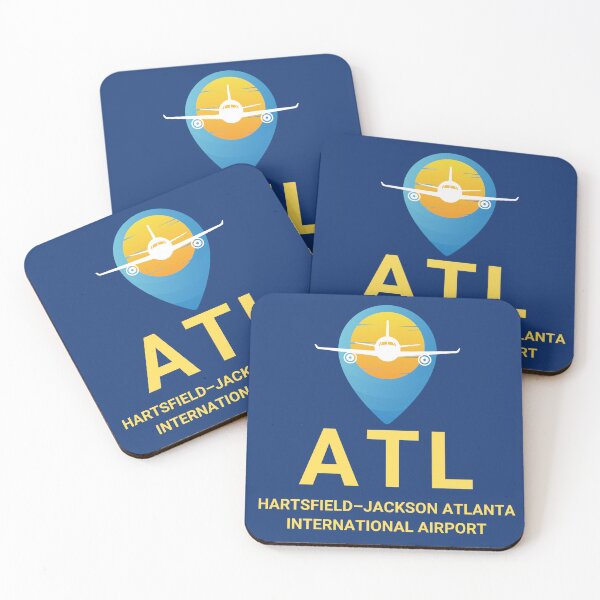 Artikelvorschau, ATL – Flughafencode mit Kartenmarkierung und Flugzeug entworfen und verkauft von HMBPHOTO.