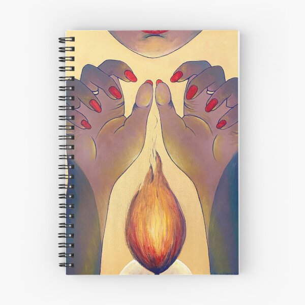 Item preview, Gold Wall Art Candle Flame Witch Scrying Painting  designed and sold by Spirit Oracle Art.