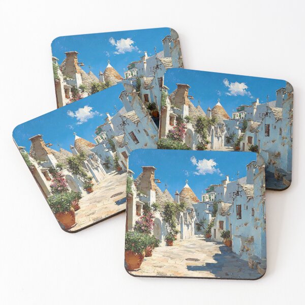 Item preview, Alberobello Narrow Street Trulli Blooming Pots Puglia Italy designed and sold by daila70.